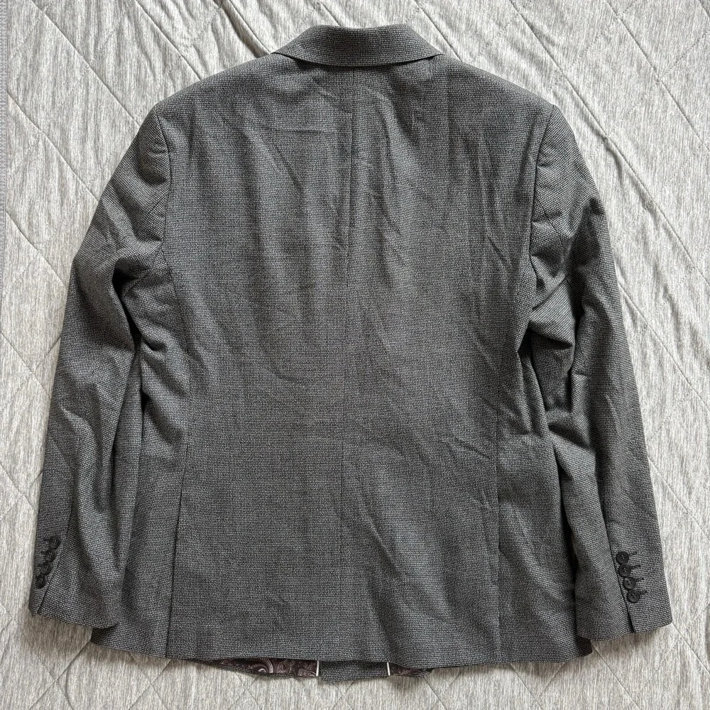 FC Plus Double Breasted 80s Blazer Mens 44 L Womens XL Gray Rockabilly Hollywood